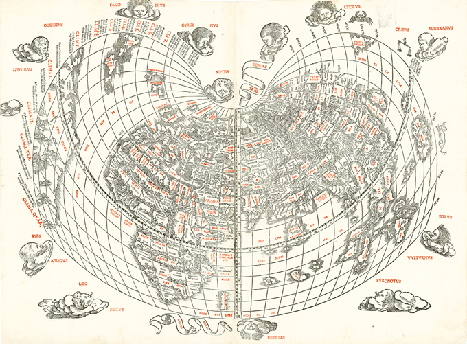 Sylvanus Claudius Bernadus Ptolemaeus’ Codiform world map, 1511