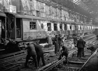 Brighton Belle badly damaged in the Blitz 1940