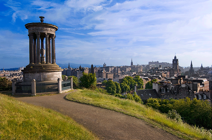 View from the top of Calton Hill over the UNESCO world heritage site, the Old and New Town areas of Edinburgh Credit: VisitBritain/Craig Easton