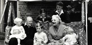 Churchill and Clementine at Chartwell with some of their grandchildren. Credit: Popperfoto/Getty