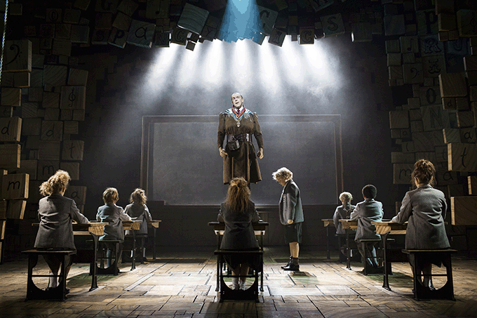Miss Trunchbull admonishes a child in Roald Dahl’s Matilda The Musical. Credit Manuel Harlan