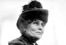 Emmeline Pankhurst, portrait of the leader of the British suffragette movement, May 1912. Greatest women in British history