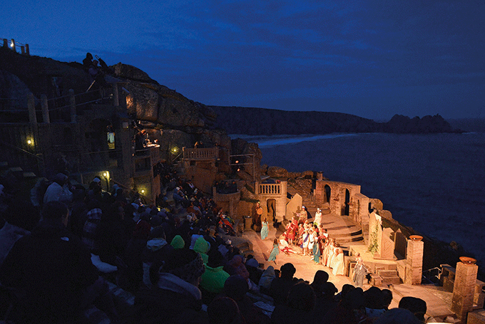 Evening performance at the Minack Theatre Cornwall