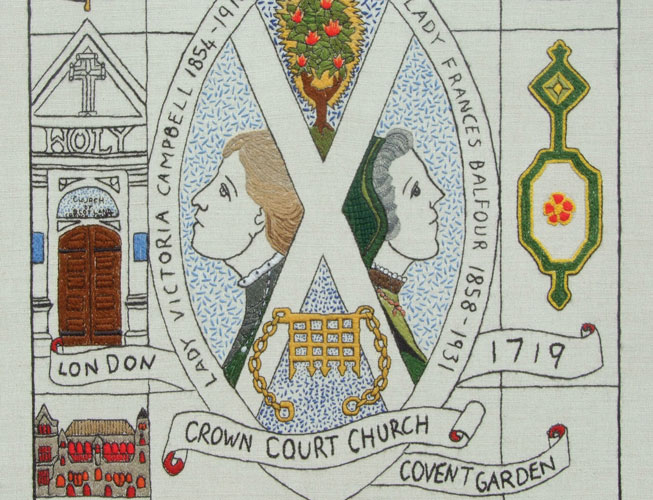 Crown Court Church panel, part of Scottish Diaspora Tapestry
