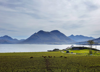 Isle of Raasay Distillery with views towards Skye. best Scottish whisky tours