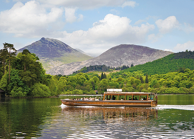Keswick launch boat on Derwent Water, the Lake District. credit: Jon Boyes/incamerastock/Corbis
