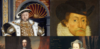 Henry VIII, James VI, William III, Mary Queen of Scots. The Kings and Queens of England and Britain