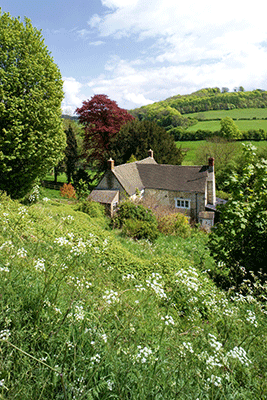 Laurie Lee's childhood homes, Rosebank, Slad, Gloucestershire. Credit: cotswolds Photo Library/Alamy