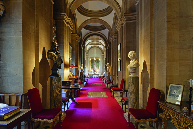 The grand north corridor east. Credit: Blenheim Palace, behind the scenes tours, private apartments, Duke of Marlborough