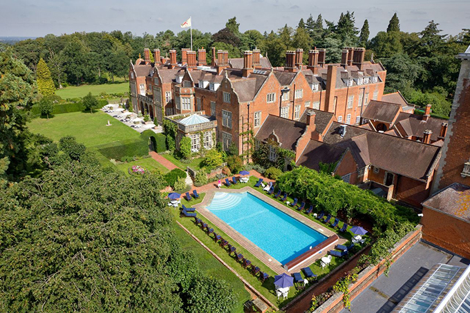 Outdoor Pool Aerial Tylney Hall