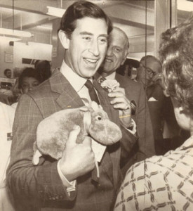 Prince Charles and his Merrythought hippo in 1982