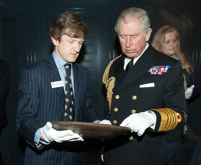Prince Charles and Simon Ware at the Mary Rose exhibition, Portsmouth