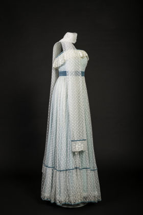 Lady Diana Spencer wore this Regency-style debutante dress at a ball at her family home of Althorp House in autumn 1979 | Princess Diana: style icon, | Diana, her fashion story