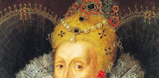 Queen-Elizabeth I portrait in the Padoga Room in Burghley Hall