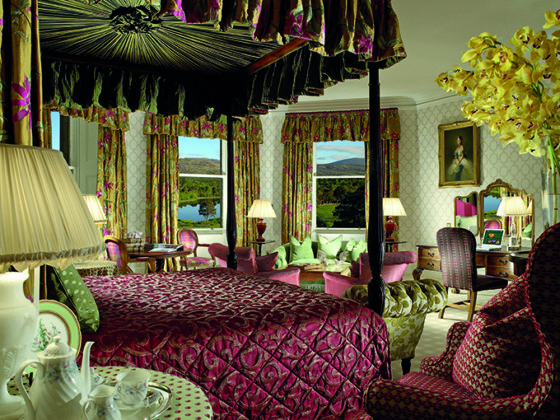 Queen’s Suite, Inverlochy Castle, The Highlands, Scotland. Queen Victoria’s hideaways. Royal bedrooms you can stay in