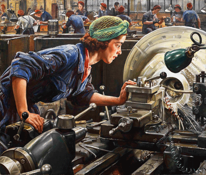 Ruby-Loftus-screwing-a-Breech-ring-by-Laura-Knight,-1943-002850-©-IWM