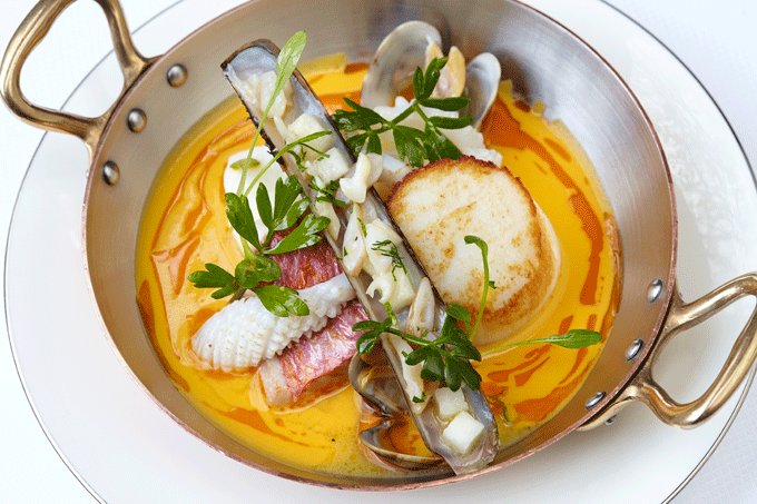 Seafood stew, The Goring Hotel