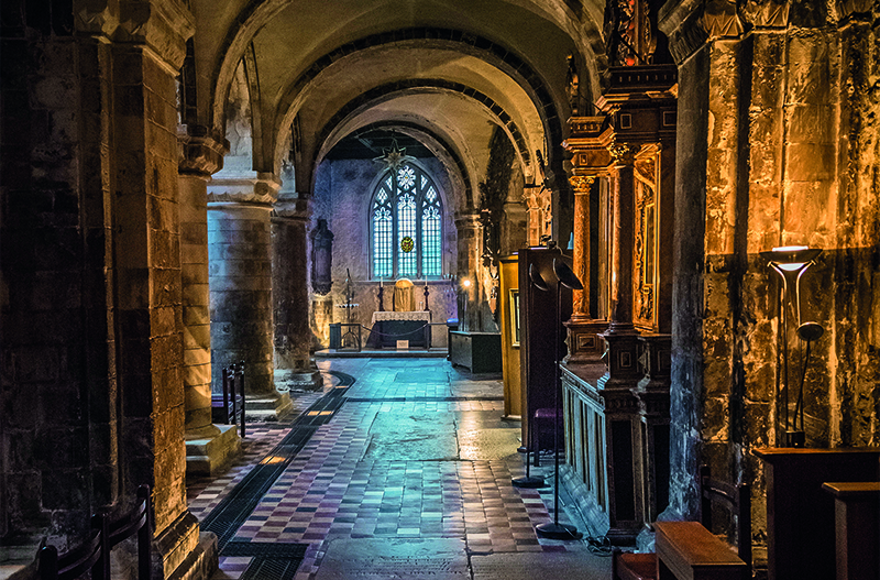 Interior of St Bartholomew the Great church, West Smithfield, London