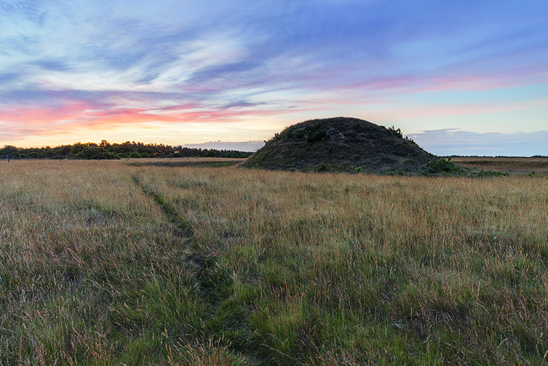 Sunset over the famous burial mounds at Sutton Hoo, Suffolk © National Trust Images/Justin Minns