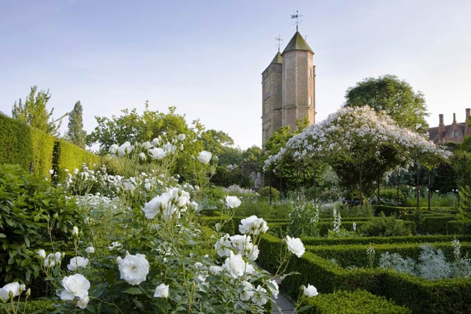 The White Garden is said to be the most popular garden and features flowers of exclusively white, silver or green hues