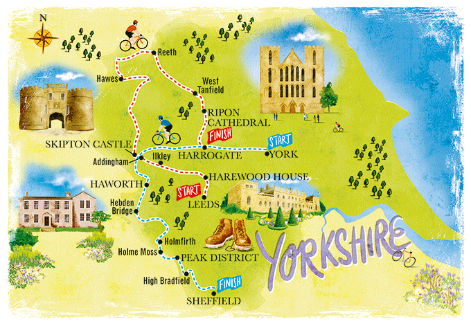 Tour de France Yorkshire map. Credit: Scott Jessop
