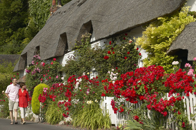 A thatched cottage in Wherwell village, Hampshire © VisitBritain