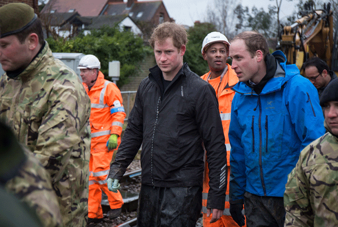 Prince William and Prince Harry, the Thames, Berkshire