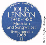 John Lennon Blue PLaque
