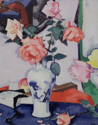 Samuel John Peploe's A Vase of Pink Roses