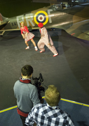Demonstrating the Lindy Hop at the RAF Museum