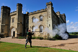Chiddingstone Castle with re-enactor