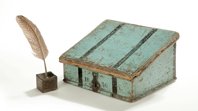 Swedish travelling writing box, 1846