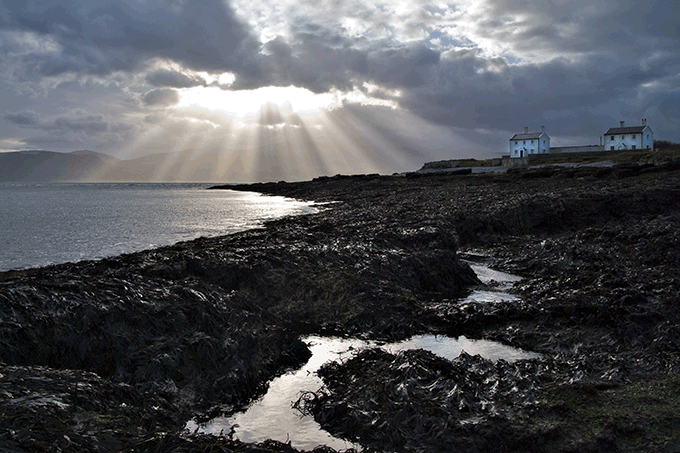 Sunburst at Penmon Point, Anglesey. Credit: Simon Kitchin 