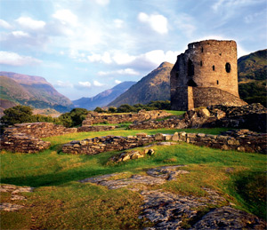 The ruins of Dolbadarn Castle, built by the Princes of Gwynedd