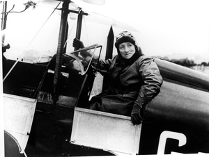 Duchess May in her Moth biplane